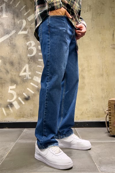 Denim RepublicErkek Mavi Baggy Jeans
