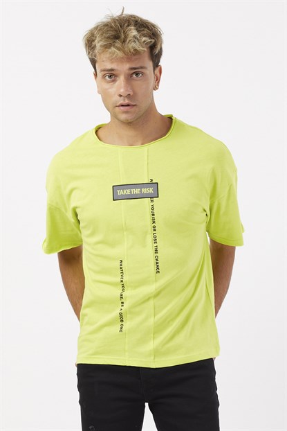 Erkek Yeşil Oversize Reflektörlü Tişört
