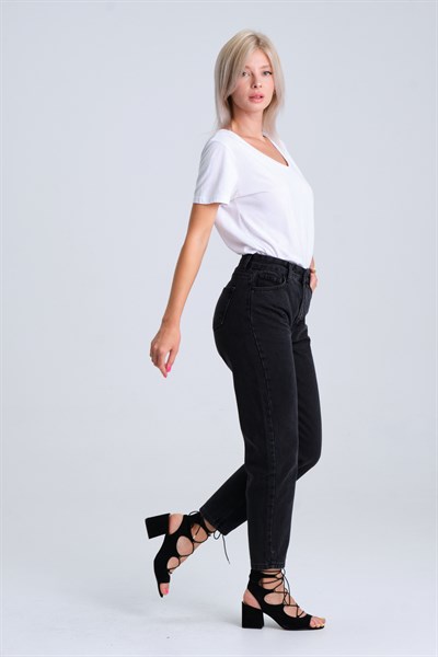 Vintage DenimDenim Republic Kadın Siyah Yüksek Bel Balon Jeans
